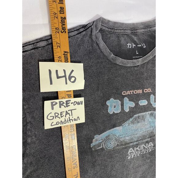 INITIAL D Anime Shirt by Catori Co. Size Large Graphic Tee with Fade Effect - Picture 3 of 11